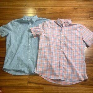 Sonoma Button Down Shirt Short Sleeve Plaid‎ Casual Work L